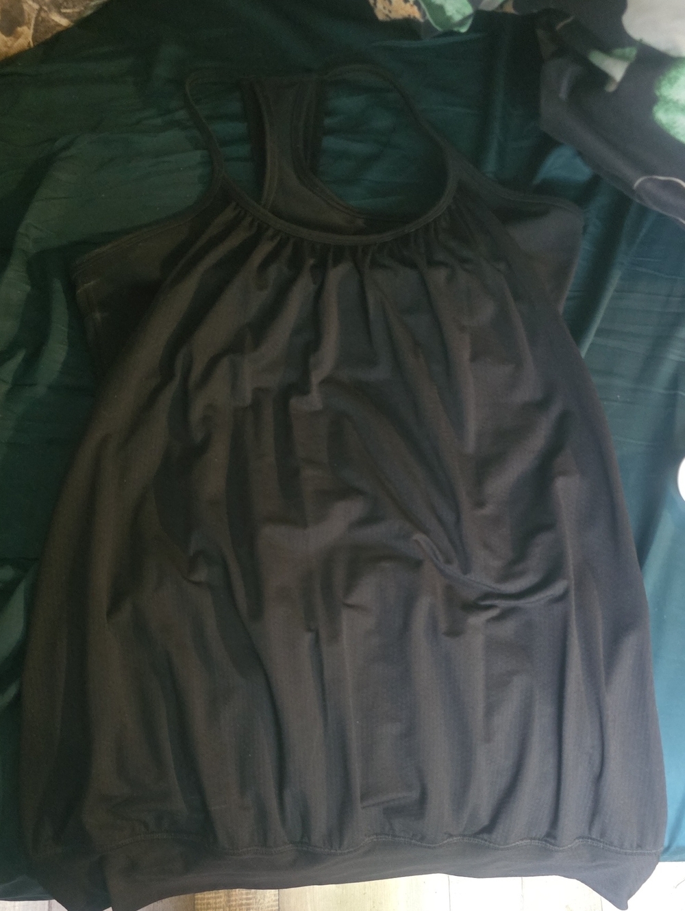 lululemon athletica Black Gathered Racerback Tank